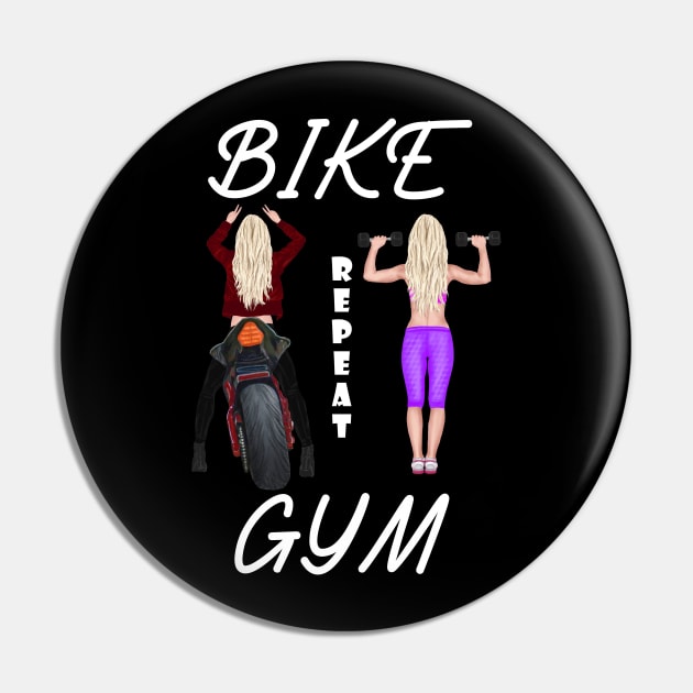 Bike, Gym, Repeat Pin by Rossla Designs