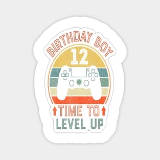 Birthday Boy 12 Time To Level Up T Shirt 12Th Magnet