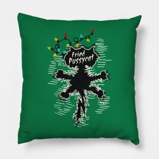 Fried Pussycat - Christmas Vacation Scene Pillow