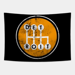 Detroit Gear Shift Design Tapestry