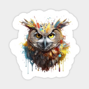 Owl Splash Art: Enchanting Fantasy Illustration #2 Magnet