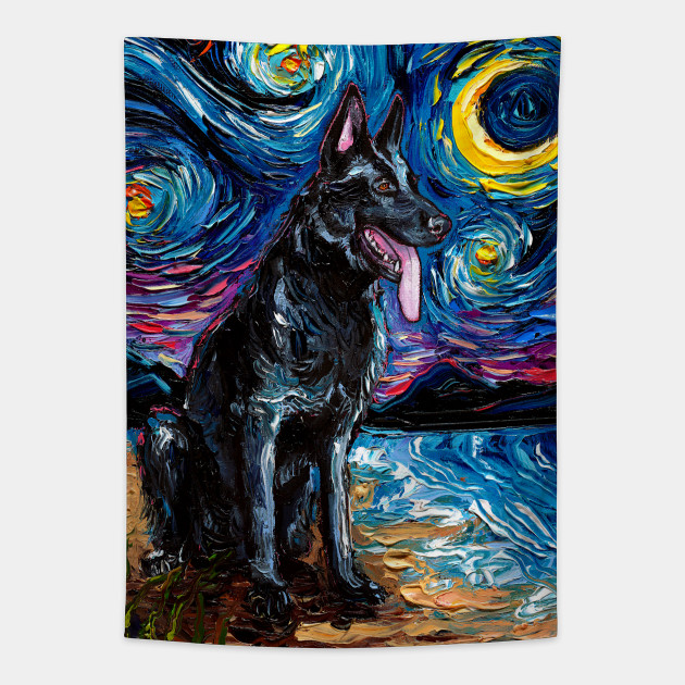 Black German Shepherd Night Black German Shepherd Tapestry Teepublic