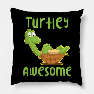 'Turtlely Awesome' Cute Turtle Turtley Pillow