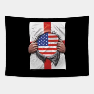 USA Flag English Flag Ripped - Gift for English From USA Tapestry