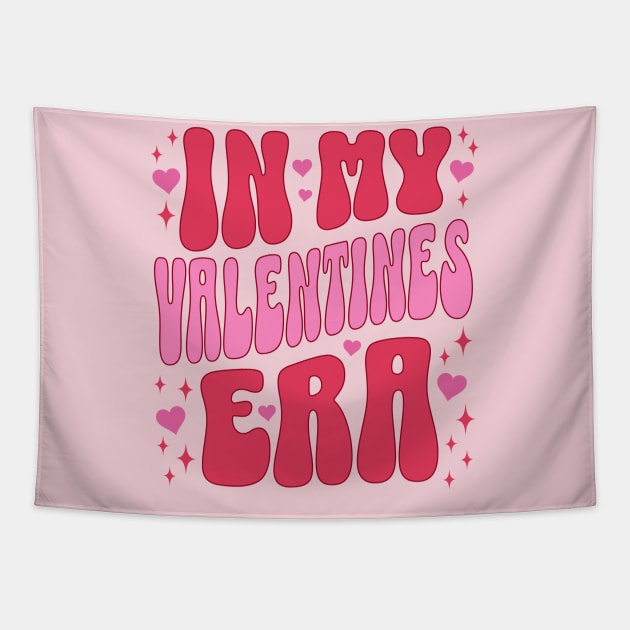 In My Valentines Era Cute Retro Aesthetic Funny Valentines Day Tapestry by PUFFYP