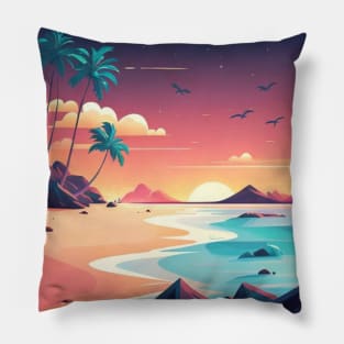 Beach, Tropical ocean Pillow