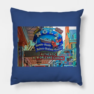 Olde N O L A Cookery  on Bourbon Street Pillow