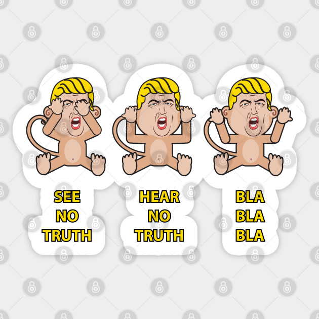 The Three Trump Monkeys A Funny Political Parody Presidential Election Presidential Election 2020 Sticker Teepublic Uk