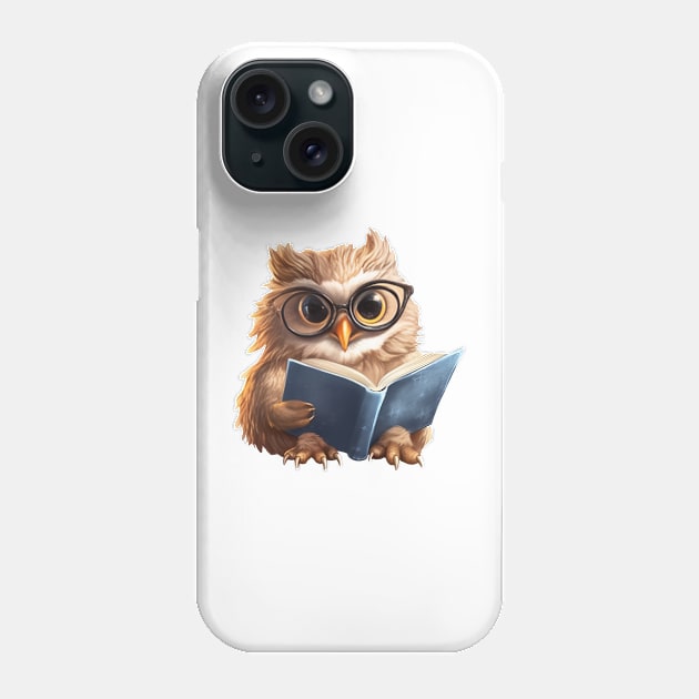 Owl with Book Phone Case by Chromatic Fusion Studio