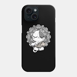 Mandala Lotus Flower Meditation Cat Yoga Teacher Phone Case