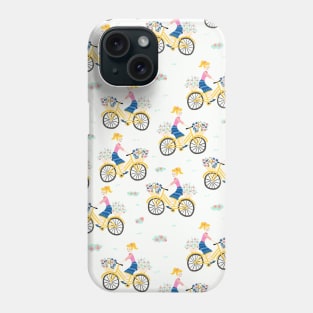 Woman Riding On A Bike Phone Case