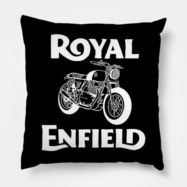 Royald Enfield Interceptor Motorbikes old vintage bikes Pillow by Tropical Blood