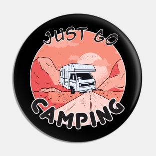 Funny cool caravan holiday t-shirt Pin