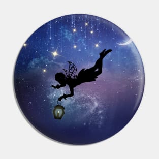 Fantasy | Fairy Silhouette art | Space Galaxy | Starry Night | Geek Gifts Pin