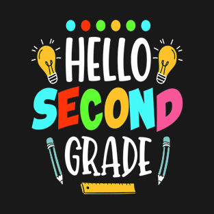 Hello Second Grade School Teacher Second Day Grade Two T-Shirt