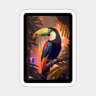 Toucan Animal Portrait Painting Wildlife Outdoors Adventure Magnet