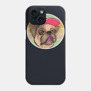 Cute puppy pug with hat Phone Case