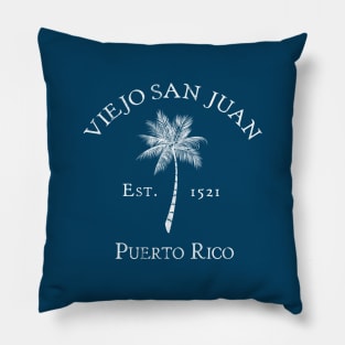 Viejo Old San Juan Puerto Rico Vintage Palm Pillow