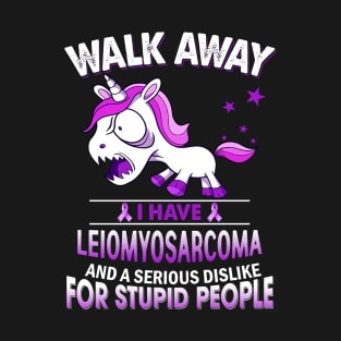 funny leiomyosarcoma grumpy unicorn warrior T-Shirt