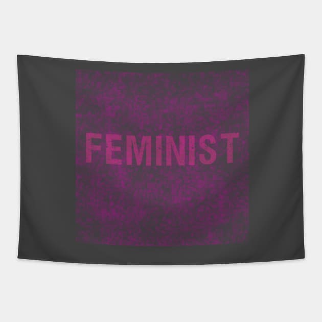 Feminist in Pink Grunge Tapestry by Girona