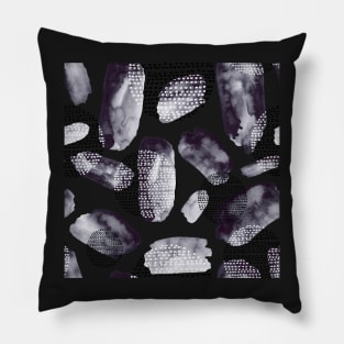 Seamless Pattern of Watercolor Black Brush Strokes Pillow