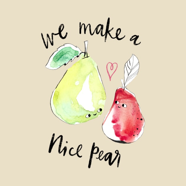 “We make a nice pear” - punny fruit in red and green by Maddyslittlesketchbook