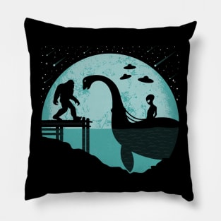 Alien Loch Ness Monster Bigfoot Pillow