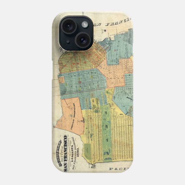 Vintage Map of San Francisco (1890) Phone Case by Bravuramedia