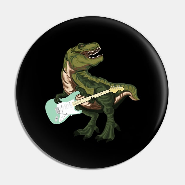 Dinosaur Guitar Trex Rock N Roll Punk Shredder Guitarist Player Band Kids Men Women Pin by Shirtsurf