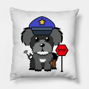 Funny Schnauzer Policeman Pillow