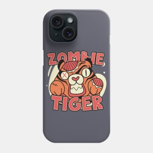 Cute Zombie Tiger // Funny Halloween Zombie Animals Phone Case