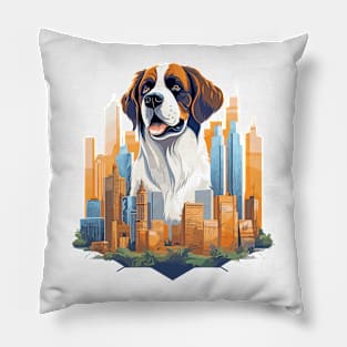 Saint-Bernard Dog Pet Animal Beauty Nature City Discovery Pillow