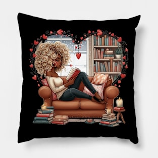 African American Girls Love Books Pillow