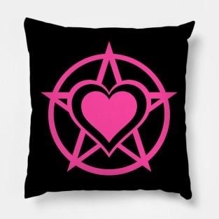 Pink Pagan Heart Cheeky Witch® Pillow