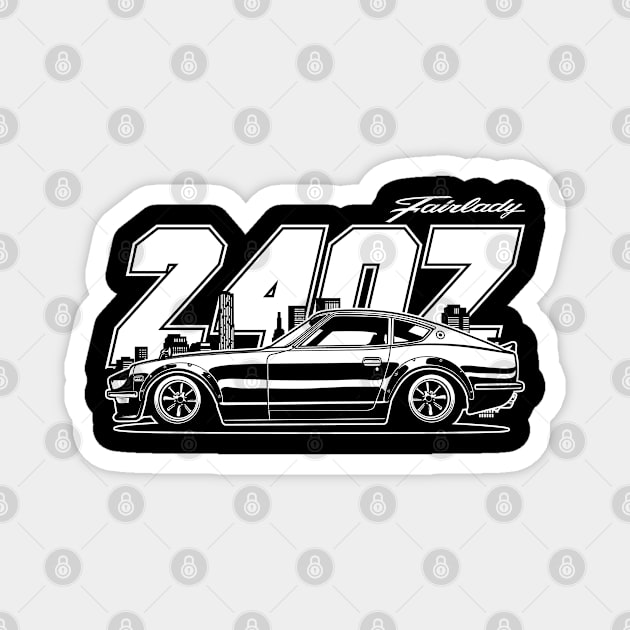 Fairlady 240Z White Print Magnet by CreativeRAS