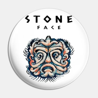 Stone Head Retro Sculpture Face Pin