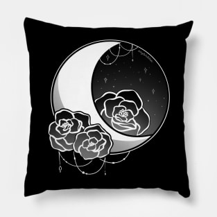 Midnight Rose Moon Pillow