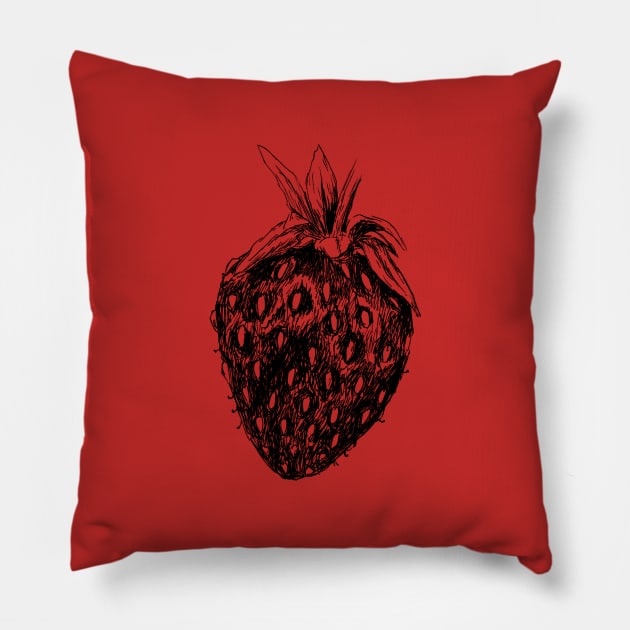 Strawberry Print Pillow by rachelsfinelines