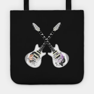 Rock Guitars and roses Tote