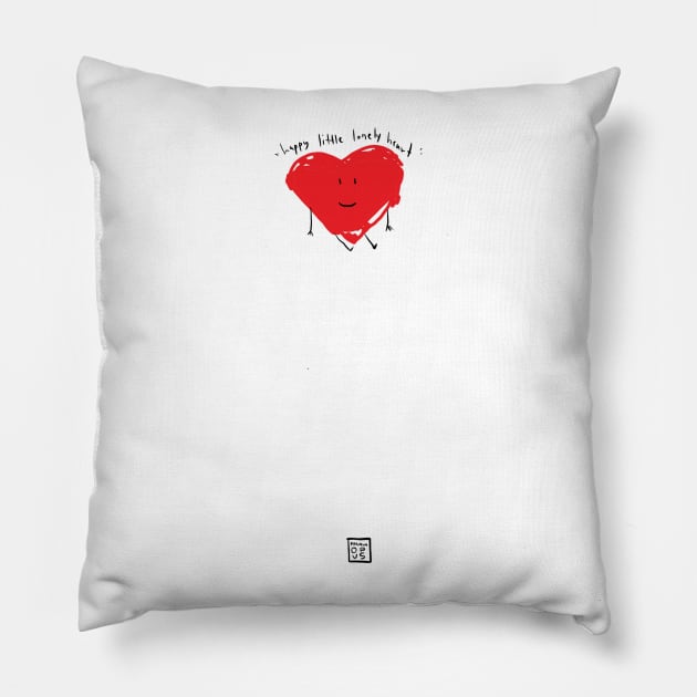 Happy Little Lonely Heart Pillow by MagnumOpus