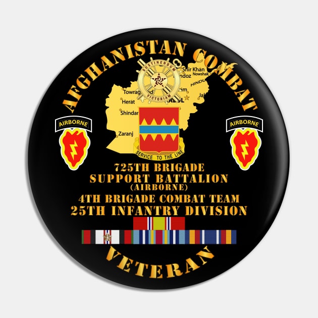 Afghanistan - Vet - 725TH Bde sPT Bn Abn  - 4th BCT 25th ID w AFGHAN SVC Pin by twix123844