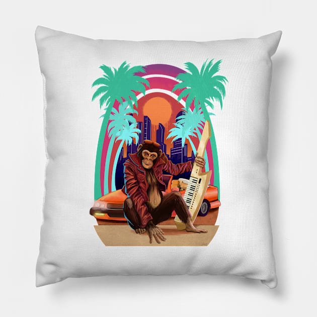 Miami Monkey Pillow by Carroll Apparel