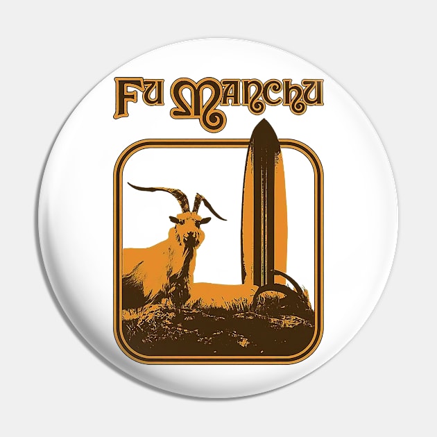 Fu Manchu Pin by CosmicAngerDesign