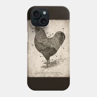 Vintage Chicken, Silver Wyandotte Phone Case