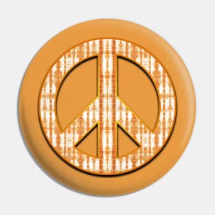 Tiki Shibori Peace Orange Pin