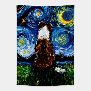 Border Collie Night 3 (Brown) Tapestry