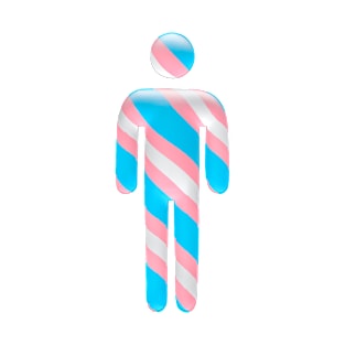 Male icon in Transgender flag colors for LGBTQ+ diversity T-Shirt