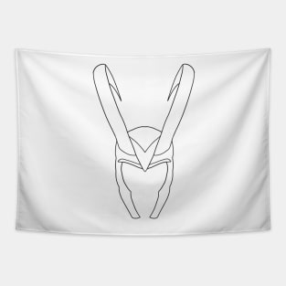 Minimalist Loki Outline Design Tapestry