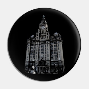 Liverpool Liver Building Colour Abstract Pin