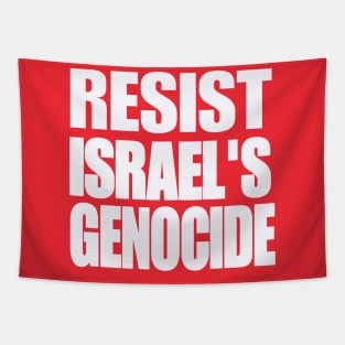RESIST ISRAEL'S GENOCIDE - White - Double-sided Tapestry